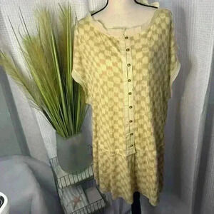 Free People Women’s L Checkered Hobo Sleeveless Knee Length Dress